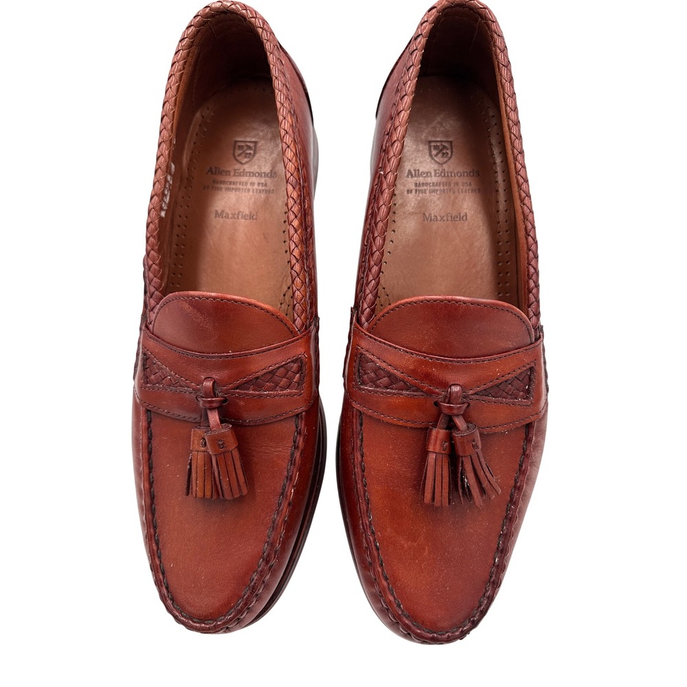 Allen Edmonds Maxfield Tassel Loafers Mens 12C Brown Leather Dress Shoes USA